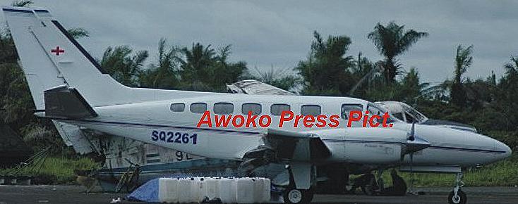 The Cessna plane used in the cocaine plot at Lungi airport