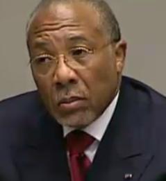 Charles Taylor listens in during the judgement