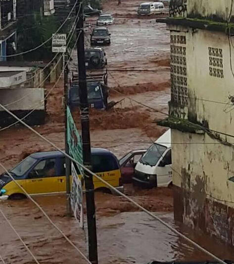 An earlier flooding scene in Freetown always ignored by an uncaring government.