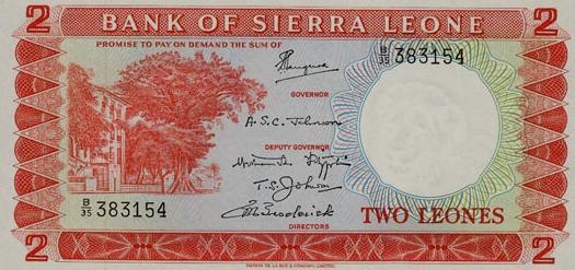 The two-leone note issued under the Stevens regime