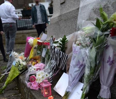 Floral tributes to the memory of the slain MP Jo Cox.