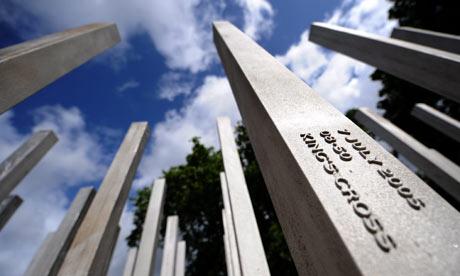 The July 7 Memorial at Hyde Park. It was vandalised today hours before people got there to pay their respects.