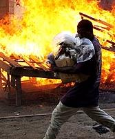 A raging inferno during the mayhem in Kenya