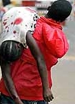 The bullet-riddled body of a young girl in Liberia