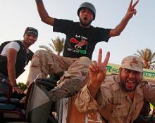 Libyan rebels on the way to Tripoli