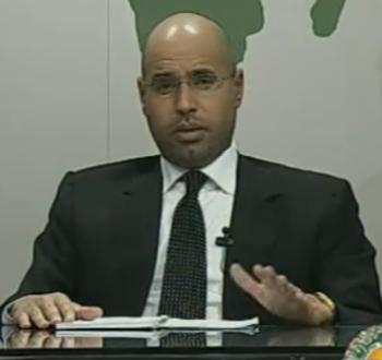 Khaddafi's son Sayf al-Islam on state television last night. The end is nigh?