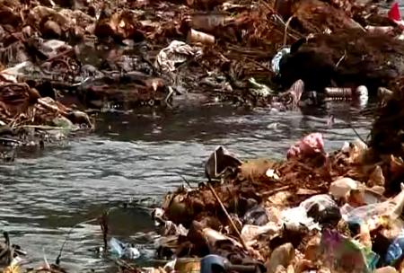 Waste disposal programmes non-existing as debris clog waterways.