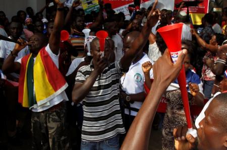 Supporters of winner Nana Akufo-Addo in celebration.