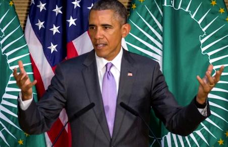 President Barack Obama addresses the African Union - the first sitting US President to do this.