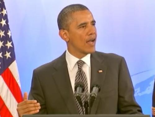 President Obama delivering his speech at the meeting on food and nutrition security