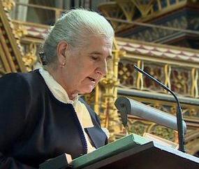 Munira Subasic, President of the Mothers of Srebrenica at the service.