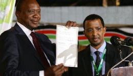 Uhuru Kenyatta is declared the winner of controversial Kenya polls. He faces trial at the ICC.